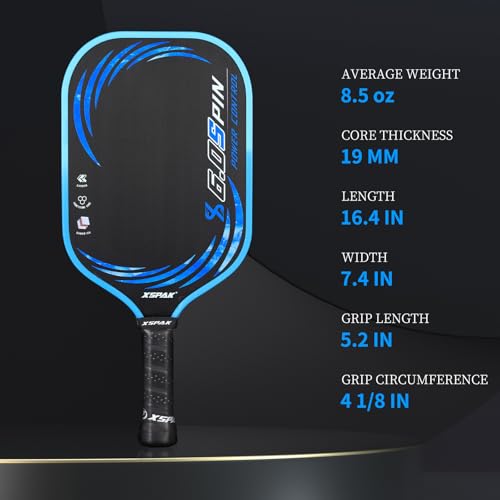 Image of XS XSPAK Carbon Fiber Pickleball Paddle - Tournament Edition - World Champion Surface Technology Options Pickleball Racket - USAPA Polypropylene Honeycomb Paddle with Cushion Comfort Grip