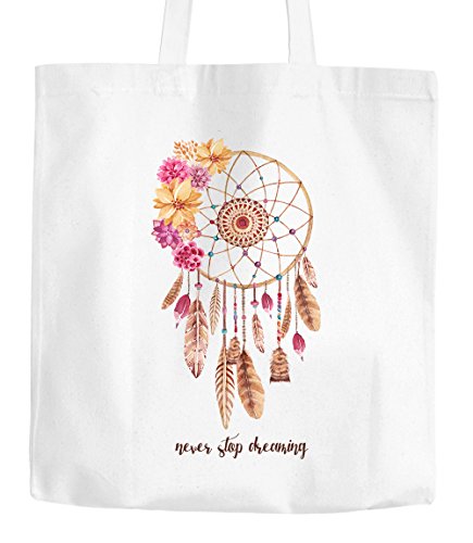Jutebeutel Traumfänger Blumen Flower Dreamcatcher...