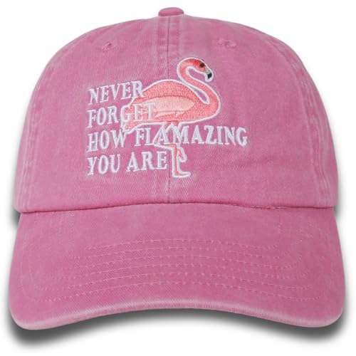Image of InnoBeta Flamingo Gifts for Women Flamingo Lovers, Adjustable Vintage Baseball Cap Washed Cotton Embroidered Hat