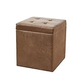 WJIHUYU Otomana Redonda, Reposapiés De Tela Otomanos con Patas Cojines Silla De Tocador Pequeña para Maquillaje Dormitorio Sala De Estar Mesa De Centro Sofá Escritorio