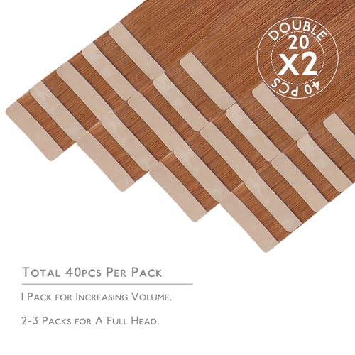 Image of WENNALIFE Tape in Hair Extensions Human Hair, 40pcs 60g 10 inch Cinnamon Terra Copper Hair Extensions Real Human Hair Straight Tape in Extensions Invisible Human Hair Extensions Reusable Real Hair Ext