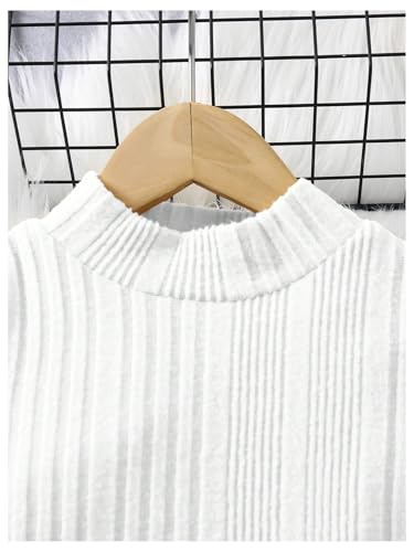 Image of SOLY HUX Toddler Girl's Mock Neck Long Sleeve Tee & Overall Dress | 2 Piece Outfits, Button Front,Winter Overall Set,Fall,Daily Casual