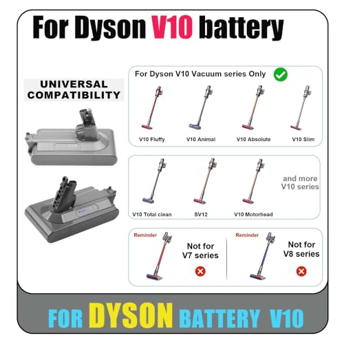 Batería para Dyson V10 de alta capacidad para limpieza profunda 7