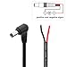 Jienk 2PCS 3FT 14AWG 15A 12V Right Angle DC Power Pigtails Cable, 5.5mm x 2.1mm Male Barrel Jack Plug to Bare Wire Open End Repair Cable for CCTV Security Camera,DVR,LED Strip Light