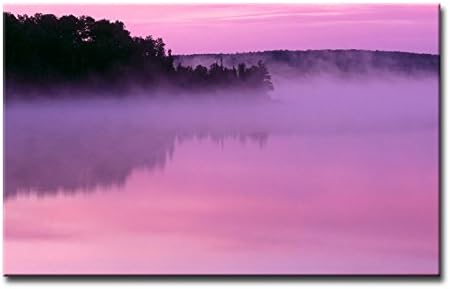 So Crazy Art Purple Wall Art Painting Dawn Boundary Waters Lake Canoe Area in Minnesota Purple Landscape Prints On Canvas The Picture Landscape Pictures Oil for Home Modern Decoration Print Decor