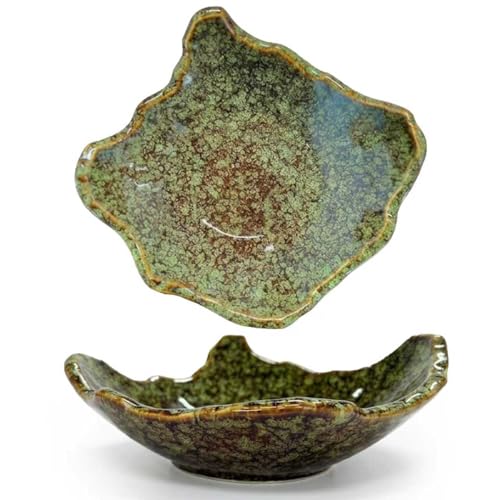 Amitofo 8' Small Ceramic Decorative Bowl 1 Pice &ndash; Irregular Rim Reactive Glaze...
