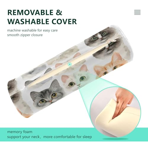 Almohada cilindro de espuma viscoelástica 17 pulg miniatura 4
