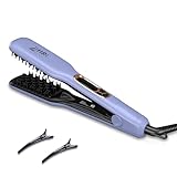 JINRI Hair Brush, Pumped-Up Volume, Hair Iron, Adjustable Temp, 360 ° Tail Rotation, Lasting Volume, for Short Or Thin Hair, Dual Voltage (100-240V), Volumizing Hair Iron, (Purple, 1.25 inch)