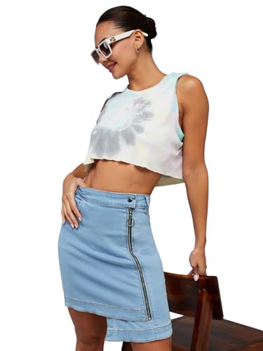 Image of Dolce Crudo Women's Flared High-Rise Stretchable Denim Maxi Skirt