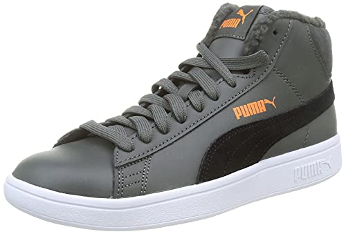 Image of Puma Smash V2 MID L Fur JR Sneaker, Dark Shadow, 4 UK