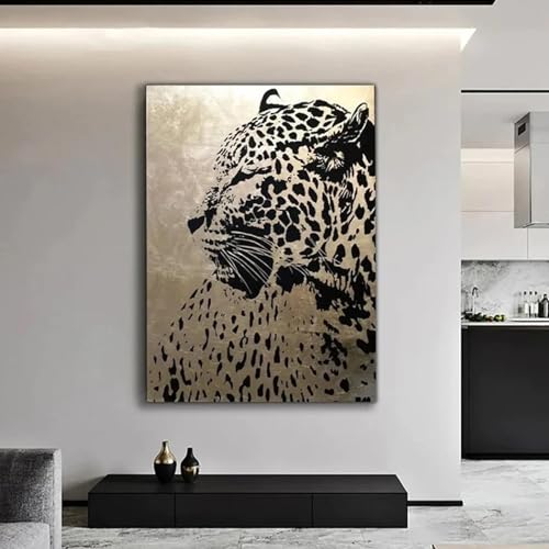 Tableau léopard minimaliste avec cadre interne solution rapide pour déco murale salon vide - 5