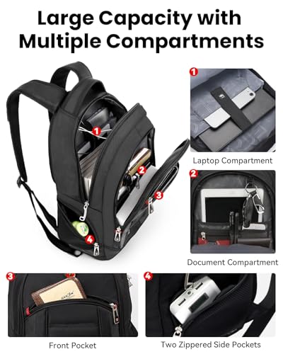 CROSSGEAR Travel Laptop Backpack for Men and Women with USB Charging Port - Water Resistant and Airline Approved