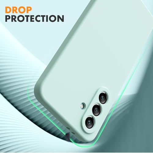 Image of DIZORO Microfiber Candy Case for Samsung A36 5G Smooth Touch Cushion Liquid Soft Silicone Gel Rubber Phone Cases Non-Slip Full Body Protective Shockproof Back Cover (Mint Green)