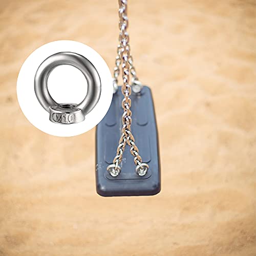 Cyleibe 8 Stück Ringmutter Edelstahl, M10 Ringmutter Ringschraube Ösenmutter Oesenschraube Augenmuttern Hardware Ringförmige Innengewinde-Befestigungsschraube für Seilmontage Hebezubehör Silber