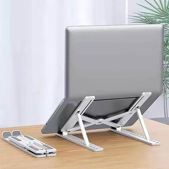 Miniatura 3 de Soporte universal plegable para laptop, soporte de base de refrigeración antideslizante ajustable para oficina en casa, viajes y estudio, compatible