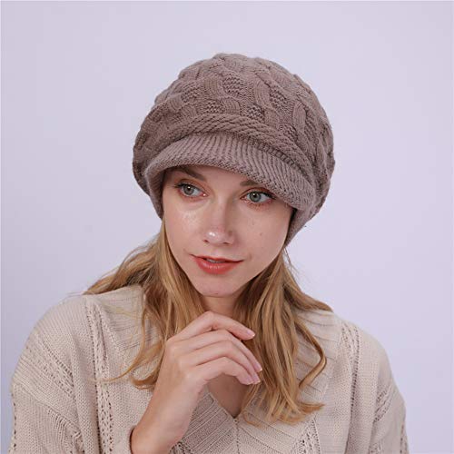 Nulala - Gorro de invierno para mujer, diseño de puntos, cálido y suave verde caqui medium