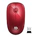 FD Silent Wireless Mouse(Battery Included), V8 2.4G Ultrathin Wireless Mouse with Nano Receiver 1500 DPI Precise Control for Notebook Computer PC Laptop MacBook and Chromebook (Red)