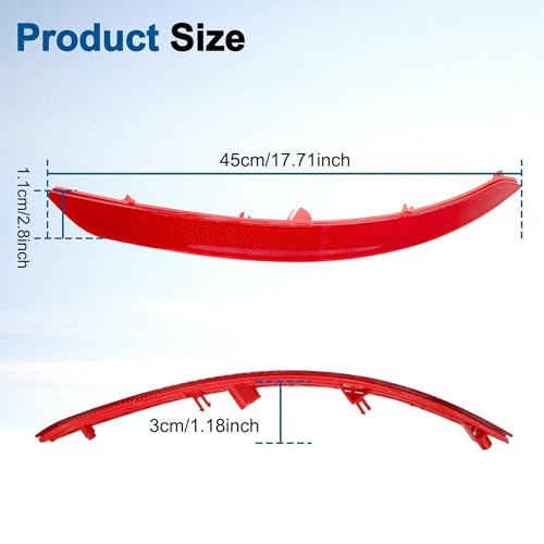 Image of 92406F2000 Rear Bumper Reflector Compatible with 2017 2018 Elantra Driver and Passenger Pair Replace # 92405F2000 HY1185118 HY1184118