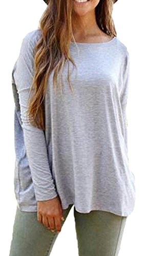 Piko Top Style Long Sleeve Womens Missy Plus Tunic Tops Loose Fit Basic Shirt (Heather Gray, M/L) Piko Top Style Long Sleeve Womens Missy Plus Tunic Tops Loose Fit Basic Shirt (Heather Gray, M/L)