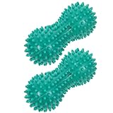 SOLUSTRE Igelbälle Fußmassage 2 Stück Erdnussförmige Kunststoff Massagebälle für Yoga Pilates...