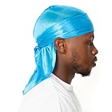 The Dons - Well-Crafted Silky Durag for Men and Women, Moisture Retention in Varied Colors for Hair Hydration & Wave Retention, Comfort Form-Fitting Mens Durag(Aqua)