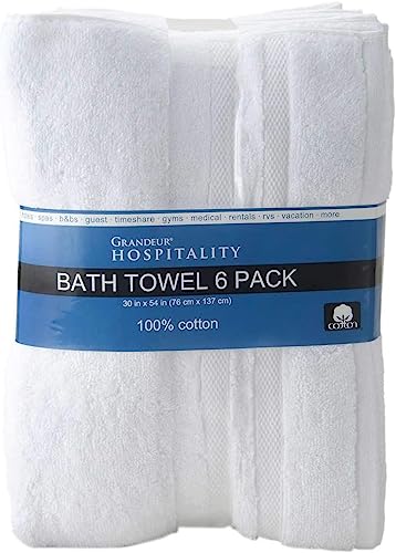 Omni Linens Grandeur Hospitality Bath Towel 6 Pack 34 x 54 100% Cotton 6 Pack