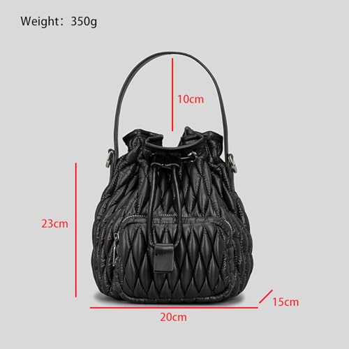 Puffer Tote Bag Large Quilted Drawstring Bucket Bag with Top Handle Front Pocket Alt Lightweight Diamond Puffer Shoulder Bags3