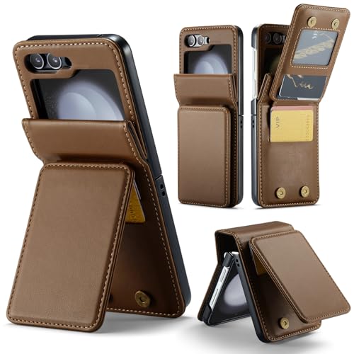 Coque Samsung Galaxy Z Flip 5 en cuir marron élégant pour habiller votre smartphone