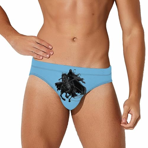 Rodeosreapers-Souls Men's Swimming Trunks Briefs Beach Swimwear Low Rise Bikini Swimsuit Print Bathing Suit