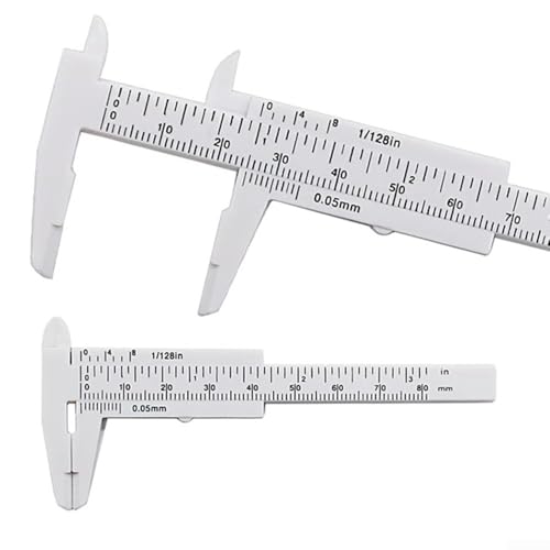 GLOBALHUT Mini pied à coulisse numérique en plastique de 0 à 80 mm – Outil de mesure léger pour bijoux, antiquités – Échelle en pouces mm (blanc)