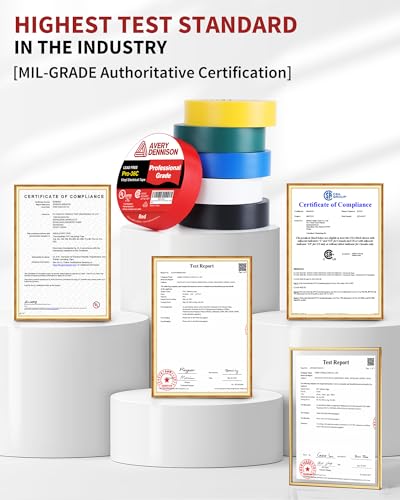 Image of Avery Dennison Electrical Tape, Professional Grade PVC Electric Tape, UL /CSA Listed Insulating Vinyl Tape for Electrical, Repairs, Automotive and Equipment, Pro-36C, in x 66 ft, Yellow, 1 Roll