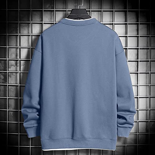 Men's Crewneck Sweatshirts Oversized Male Casual Solid Splice Hoodless Off Shoulder Sleeve Long Sleeve Hoodies4