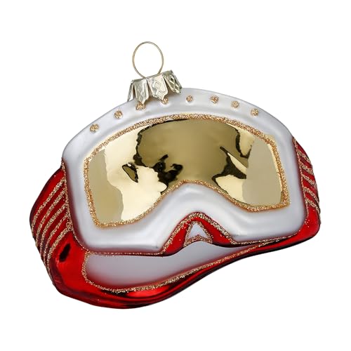 Christbaumschmuck Glas 8,9cm - Ski Brille Figur zum Aufhängen -...