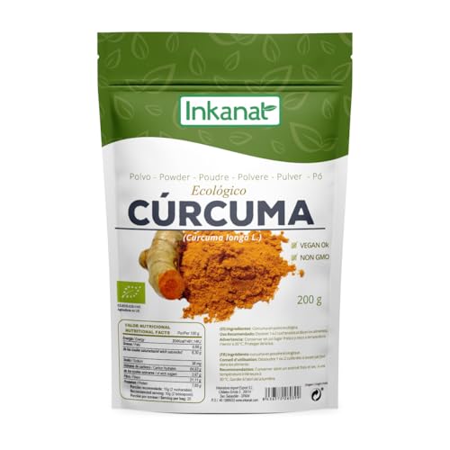 Cúrcuma en Polvo 200g BIO | INKANAT | 100% Natural y Pura | Superalimento con Propiedades Antioxidantes