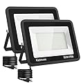 kelinvmi LED Flood Lights Outdoor 100W, Outdoor Security Light 10000lm High Brightness with Plug, 6500K Work Light with IP66 Outdoor Floodlights for Garage, Porch, Backyard, Playground