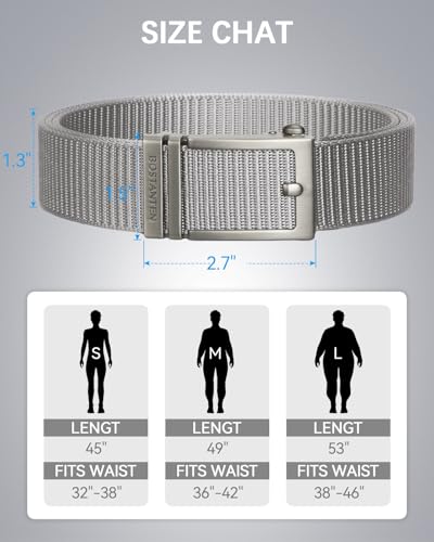 Image of BOSTANTEN Ratchet Web Belt Men, Nylon Golf Adjustable Work Men's Belt with Casual Pants