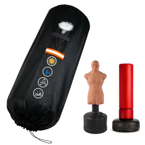 AAOWEEY Free Standing Punching Bag Cover Outdoor Waterproof 420D Oxford Fabric, Full Protector for Boxing Dummy and Stand, Heavy Duty Cover for Heavy BOB Punching Bag 70" H x 28" D