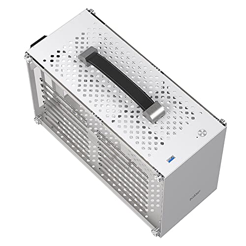 Ediy Itx Mini A4 Computer Case 7.5L Aluminum Mini-Itx Motherboard Small Pc Case Test Bench Support Sfx Power Supply 300Mm Vedio Card Transparent Acrylic Side Panel #TOP7