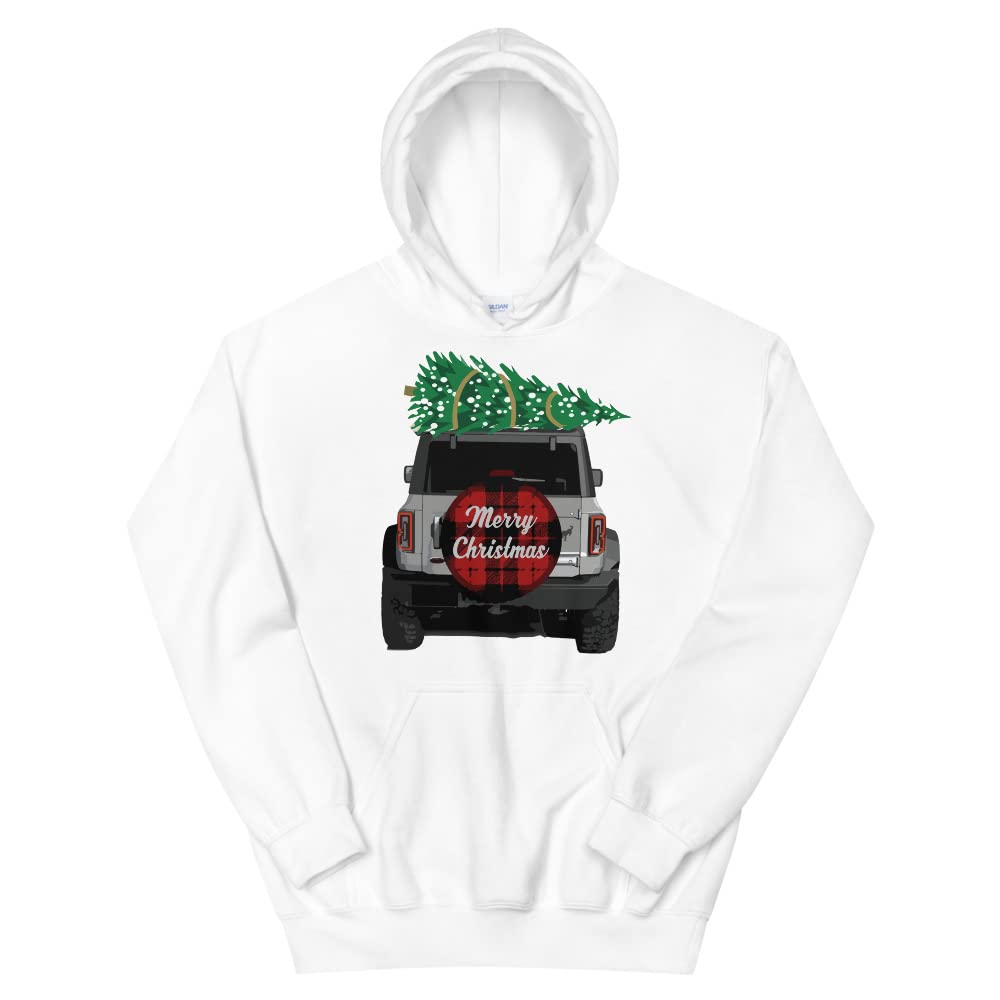 2021 2022 Merry Christmas Tree Holiday bronc prezent dla właściciela graficzna bluza z kapturem pulower bluza | sweter dla miłośnika samochodów
