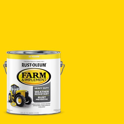 Image of Rust-Oleum 280175 Farm & Implement Enamel Paint, Gallon, JD Yellow