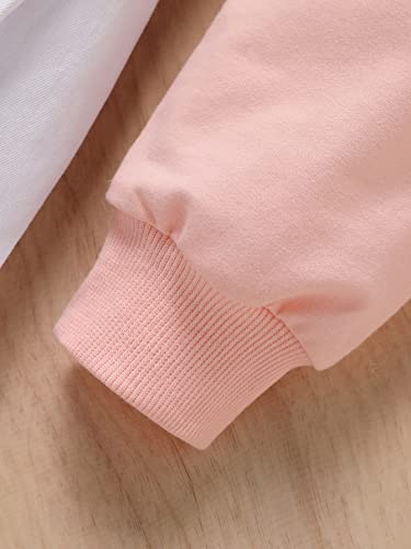Floerns Girls Pleated Skirt Letter Graphic Print Sweatshirt Two Piece Outfit Pink White 9-12 Months #TOP2