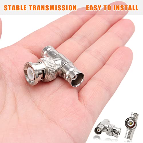 KUOQIY 8 PCS 3-Way BNC Male to Dual Female Adapter, T-Type BNC RF Coaxial Connector for Coaxial Cable, CCTV, Antenna - Image 4