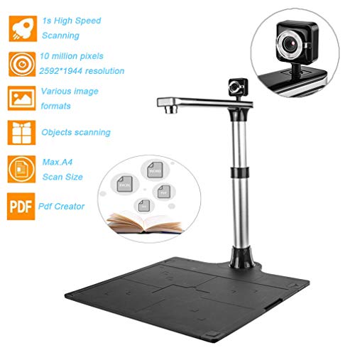 Lin - Escáner de documentos (lector de libros, visualizador para A3 A4, alta velocidad, cámara doble con enfoque automático, ocre multilingüe, para educación y oficinas)