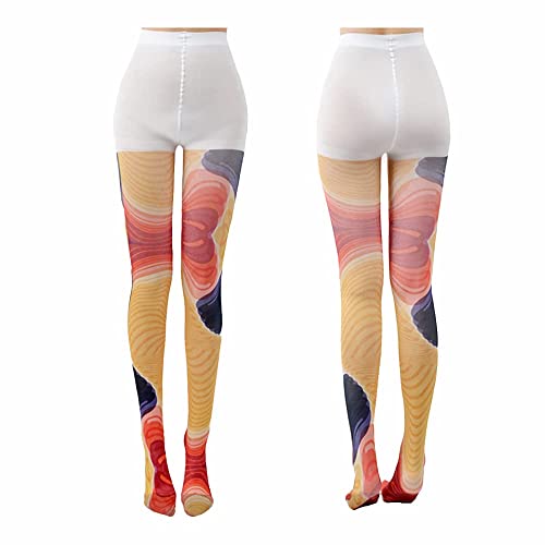 Image of Sahabowi Women Tights, Sheer High Waist Pantyhose, Vintage Control Top Stockings, Siwa opaque print1