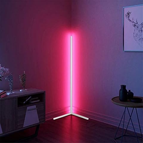 QJUZO LED Ecke Stehlampe Weiß Hue Gradient Dimmbar Mit Fernbedienung RGB Kinderzimmer Stehleuchte Modern Stimmungslicht Cover
