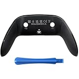 交換用バックシェルカバートリム for DualSense Edge Controller PS5 DSE対応 - OEM仕様のソフトラバーグリップ付きクリップオンハウジング、黄ばみ&剥がれを修正(ブラック)