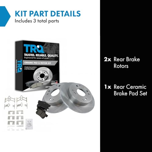 Image of TRQ Rear Brake Pad and Rotor Set Ceramic