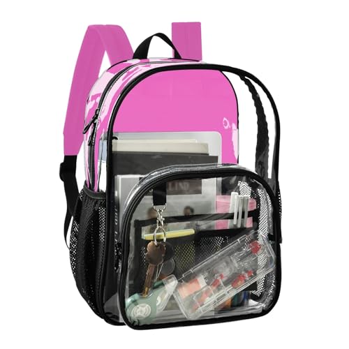 Clear Bag for Women Travel Rose Pink Kids Backpack Boys Girls See through Approved Bag2