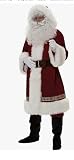 Costume de Père Noël – Tenue de luxe en velours de luxe pour cosplay, fête à thème – Ensemble de vêtements pour adultes (bordeaux, taille M)