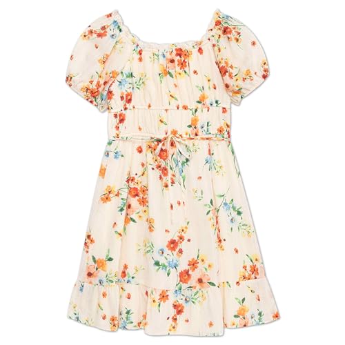 Speechless Girls' Knee-Length Woven Dress with Square Neck and Short Sleeves2